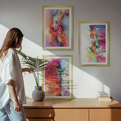 Wall art set Colorful abstractions of form