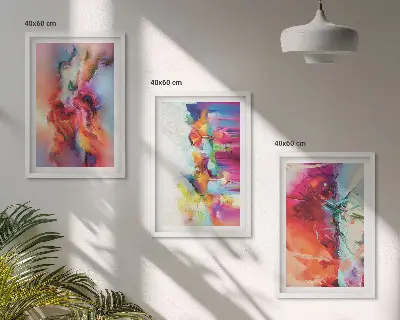 Wall art set Colorful abstractions of form