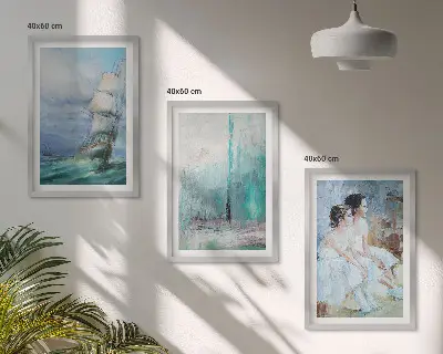 Abstract ship and sea dancer wall art set multi-piece abstract maritime dancer wall art