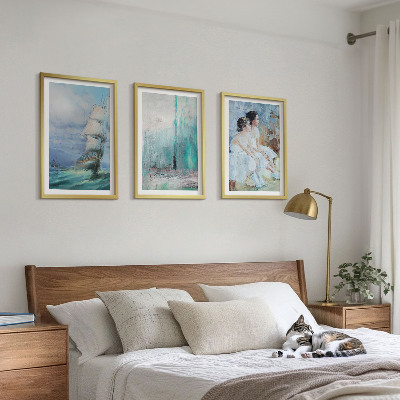 Wall art set Ship sea abstract dancer