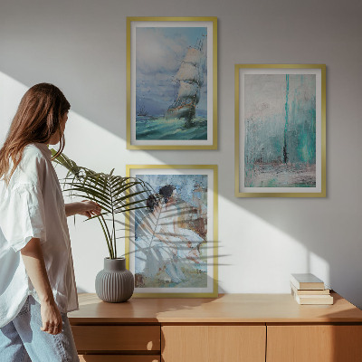 Wall art set Ship sea abstract dancer