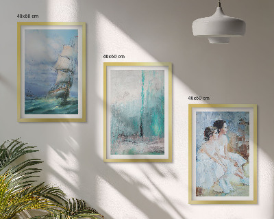 Wall art set Ship sea abstract dancer