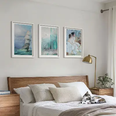 Abstract ship and sea dancer wall art set multi-piece abstract maritime dancer wall art