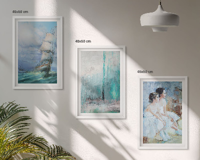 Wall art set Ship sea abstract dancer