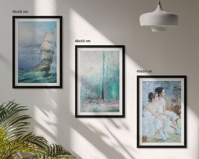 Wall art set Ship sea abstract dancer