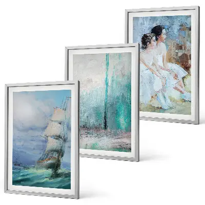 Abstract ship and sea dancer wall art set multi-piece abstract maritime dancer wall art