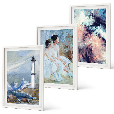 Wall art set Lighthouse abstract dancer