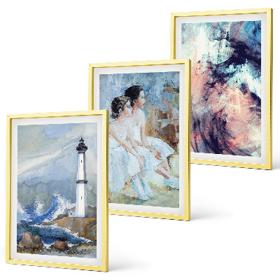 Wall art set Lighthouse abstract dancer