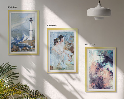 Wall art set Lighthouse abstract dancer