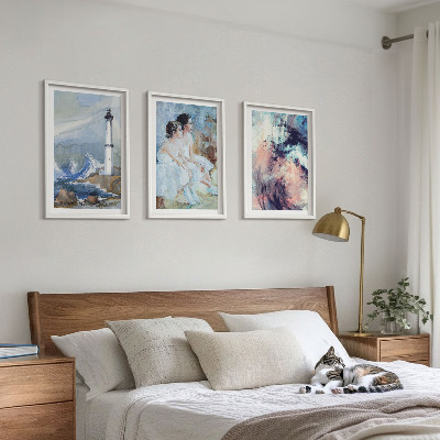 Wall art set Lighthouse abstract dancer