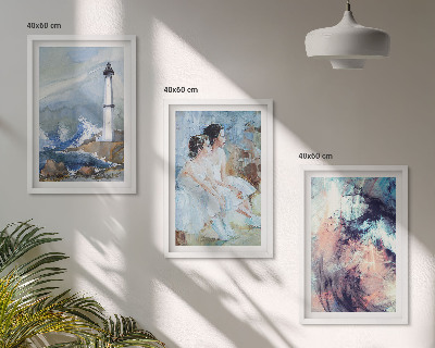 Wall art set Lighthouse abstract dancer