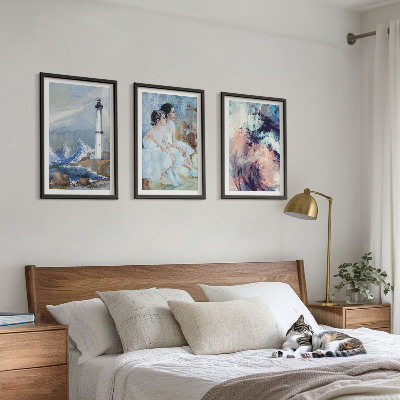 Wall art set Lighthouse abstract dancer