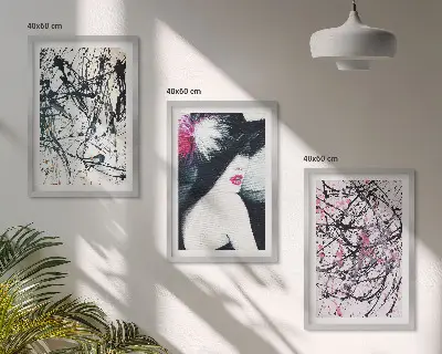Abstract paint patterns wall art set hat