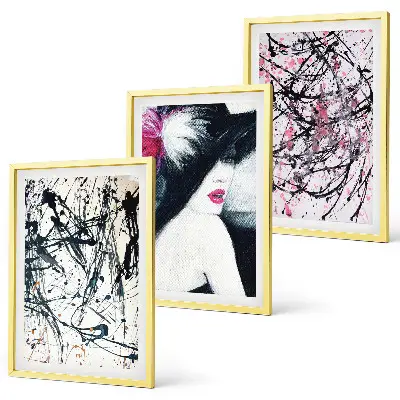 Abstract paint patterns wall art set hat