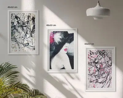 Wall art set Abstract paint patterns hat