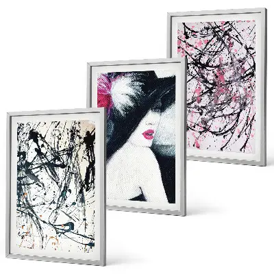 Abstract paint patterns wall art set hat