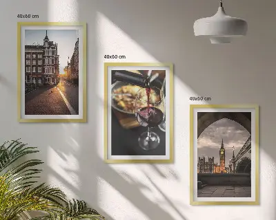 Wall art set featuring London city and food photography
