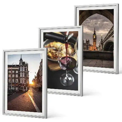 Wall art set featuring London city and food photography