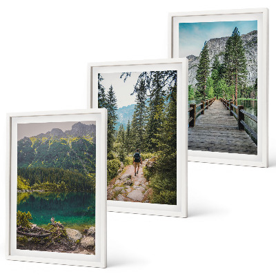 Wall art set Mountains, lakes, forests, paths