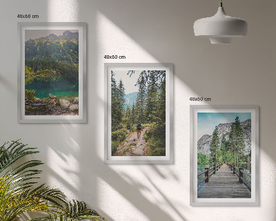 Wall art set Mountains, lakes, forests, paths