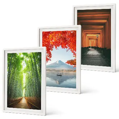 Fuji Bamboo Forest Landscape Wall Art Set 