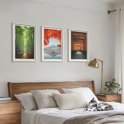 Fuji Bamboo Forest Landscape Wall Art Set 