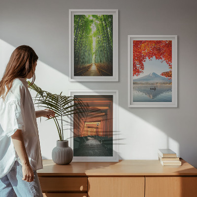 Wall art set Fuji Bamboo Forest Landscape