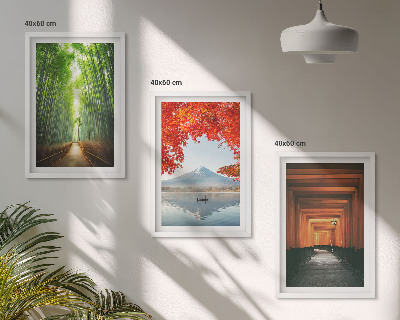 Wall art set Fuji Bamboo Forest Landscape