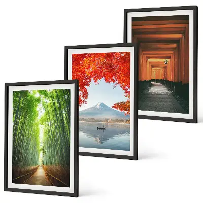 Fuji Bamboo Forest Landscape Wall Art Set 