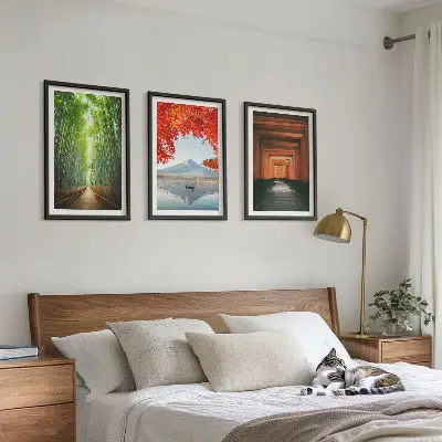 Fuji Bamboo Forest Landscape Wall Art Set 