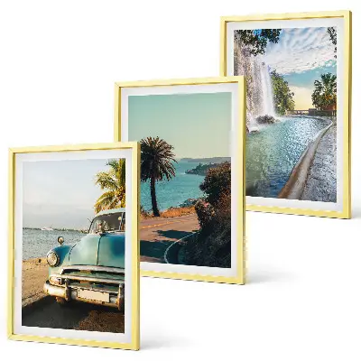 Holiday Palm Trees Waterfall Wall Art three-piece set