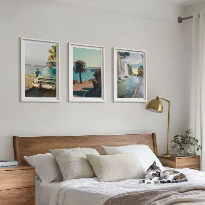 Holiday Palm Trees Waterfall Wall Art three-piece set