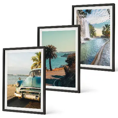 Holiday Palm Trees Waterfall Wall Art three-piece set