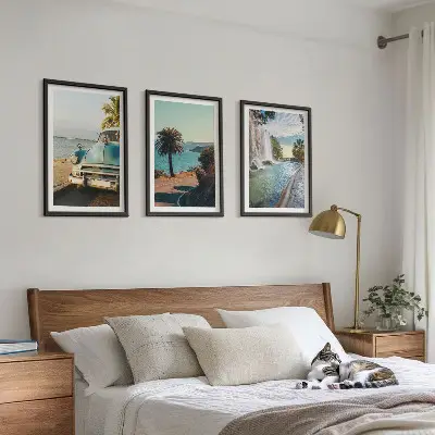 Holiday Palm Trees Waterfall Wall Art three-piece set