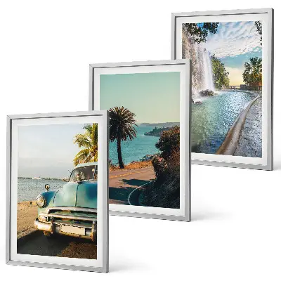 Holiday Palm Trees Waterfall Wall Art three-piece set