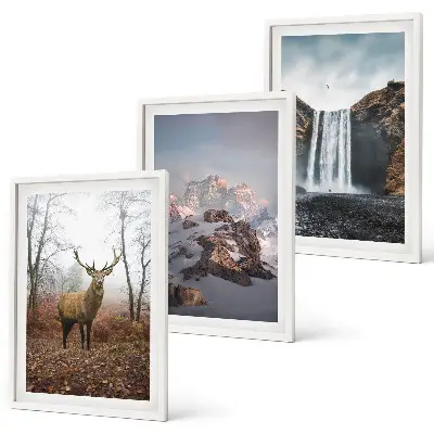 Wild mountain landscapes set of 3 framed wall art pieces