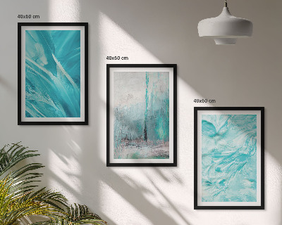 Wall art set Blue shades abstract patterns