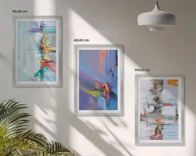 Abstract painting three-piece wall art set modern abstract compositions