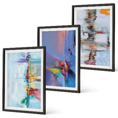 Abstract painting three-piece wall art set modern abstract compositions