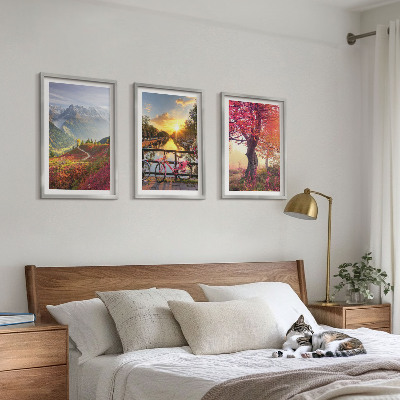 Wall art set Mountain landscapes by bike