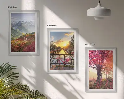 Mountain landscapes by bike wall art set set of mountain landscapes featuring bikes