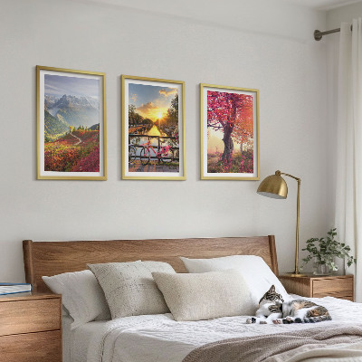 Wall art set Mountain landscapes by bike