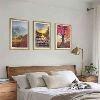 Mountain landscapes by bike wall art set set of mountain landscapes featuring bikes