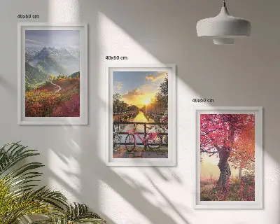 Mountain landscapes by bike wall art set set of mountain landscapes featuring bikes