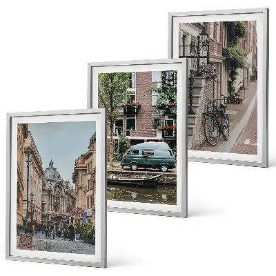 Wall art set City views of buildings