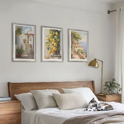 Lemon Streets Sea View wall art three-piece set