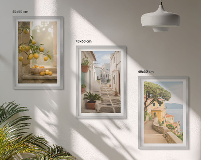 Wall art set Citrus tree window view