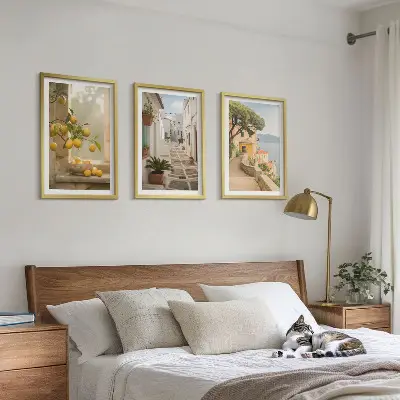 Citrus tree window view wall art set 