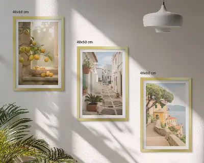 Citrus tree window view wall art set 