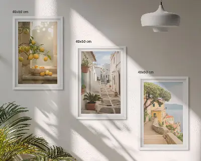 Citrus tree window view wall art set 